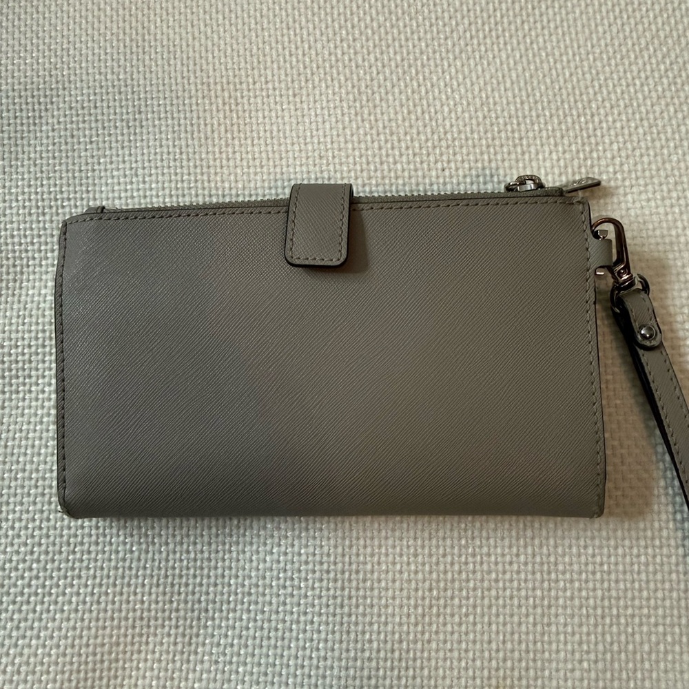 Michael Kors Jet Set Travel Large Double Zip Wallet Wristlet | Gray Silver | EUC - Picture 6 of 11